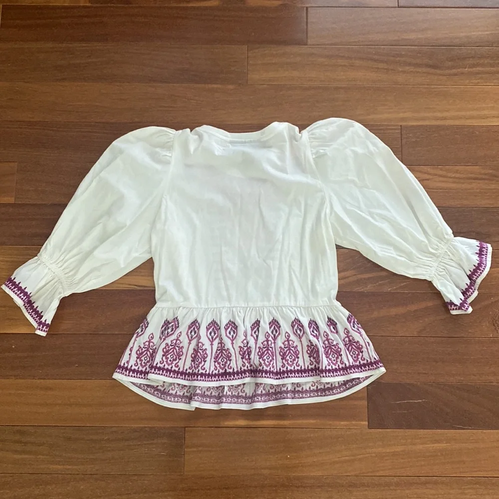 INC International Concepts Embroidered Blouse XS - Picture 3 of 4